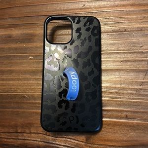 Loopy iPhone 12pro case black leopard case.